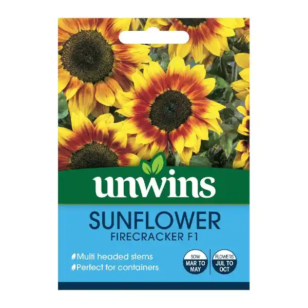 No Minimum Order Unwins Seed Packet Sunflower Firecracker F1