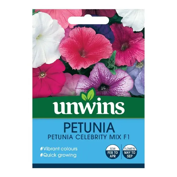Unwins Seed Packet Petunia Celebrity Mix Exclusive