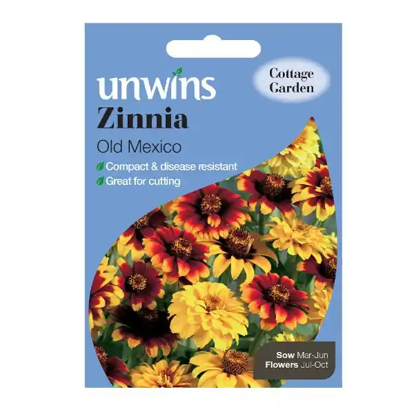 Warranty Included Unwins Seed Packet Zinnia Old Mexico