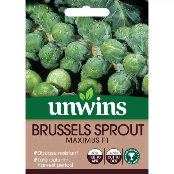 Unwins Seed Packet Brussels Sprout Maximus F1 Price Cut