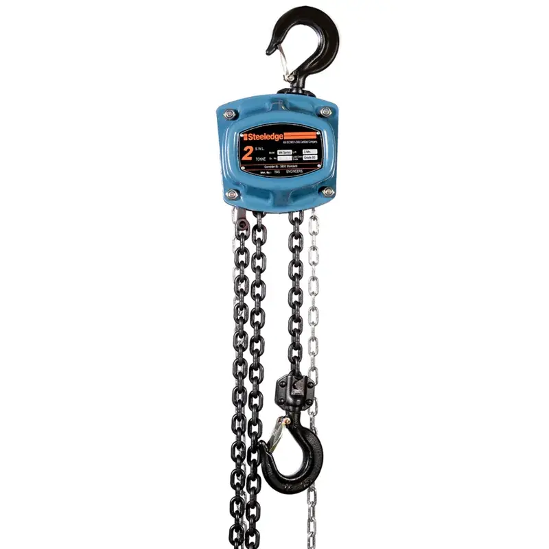 Steeledge 2 Ton Spur Gear Chain Pulley Block with 3 Meter Standard Lift, G80 Alloy Steel Load Chain - 1 Year Warranty Limited Edition