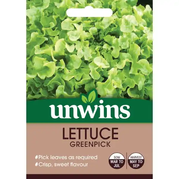 Unwins Seed Packet Lettuce Greenpick Authentic