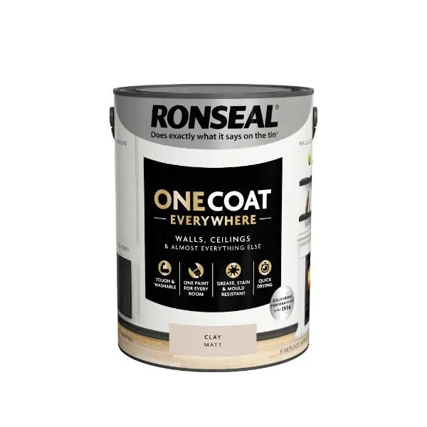 Express Delivery Ronseal One Coat Everywhere Paint Clay Matt 5L