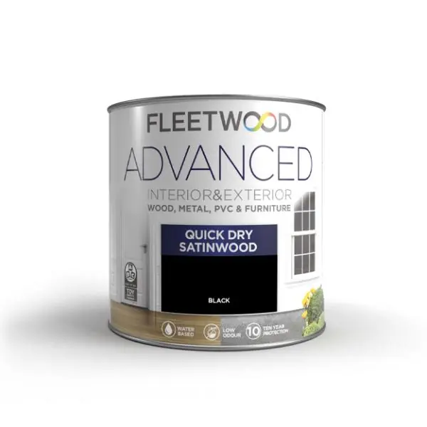 2.5L Advanced Quick Dry Interior/ Exterior Satinwood Black Special Discount