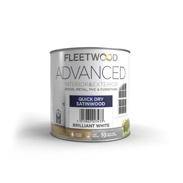 1L Advanced Quick Dry Interior/ Exterior Satinwood White Affordable