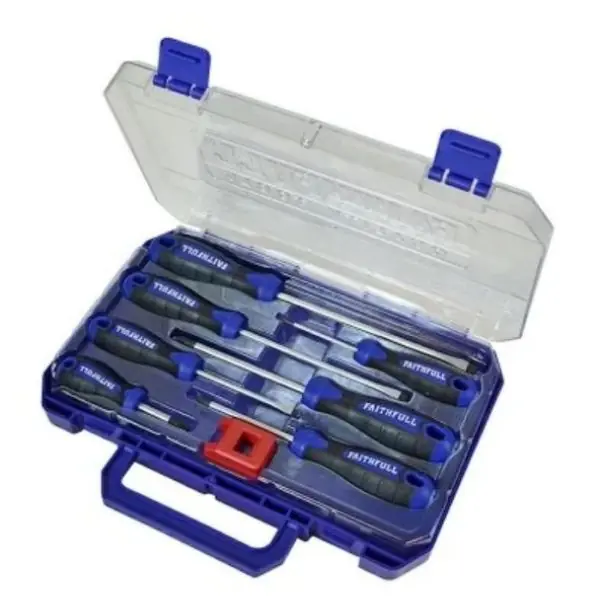 Hassle-Free Returns Faithfull 8 Piece Soft Grip Screwdriver Set