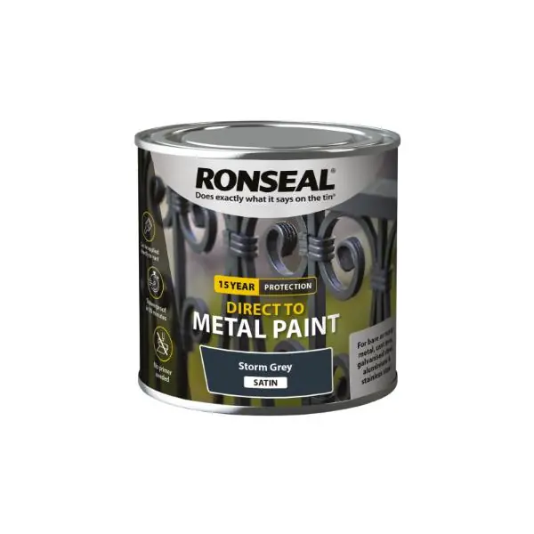 Ronseal Direct To Metal Storm Grey Satin 250Ml Secure Checkout