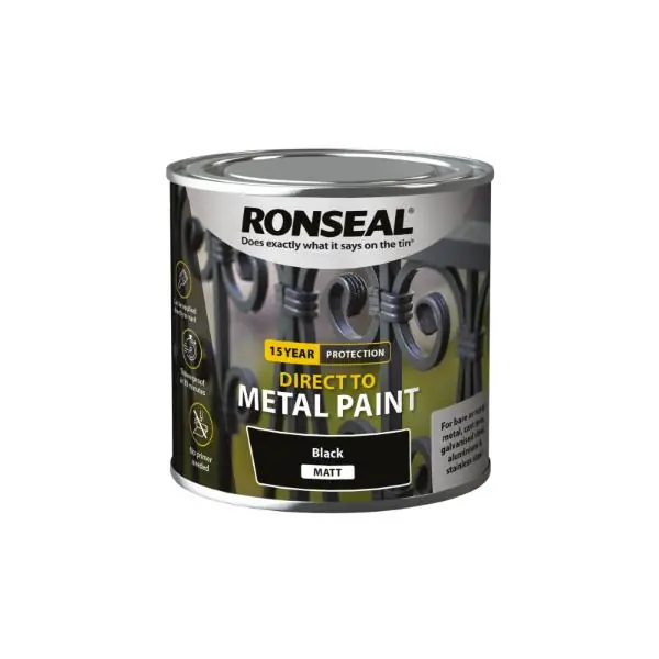 Markdown Ronseal Direct To Metal Black Matt 250Ml