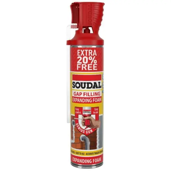 Soudal Genius Gun Gap Filler Extra 20% Free 600Ml Express Delivery