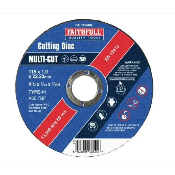 Faithfull 115mm (4.5in) Multi-Cut Discs (Tin of 10) Premium