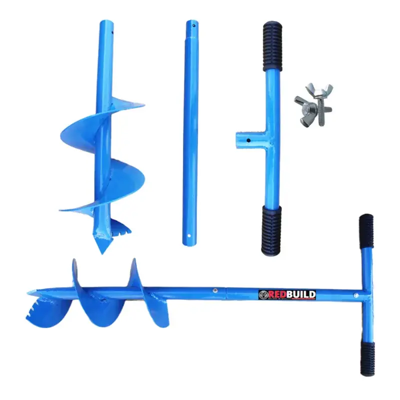 Redbuild Manual Earth Auger with Short Blade, Post Hole Digger with High Carbon Steel Material, Used for Soil Digging Purposes(Size-6 Inches) 4.9 Same Day Shipping