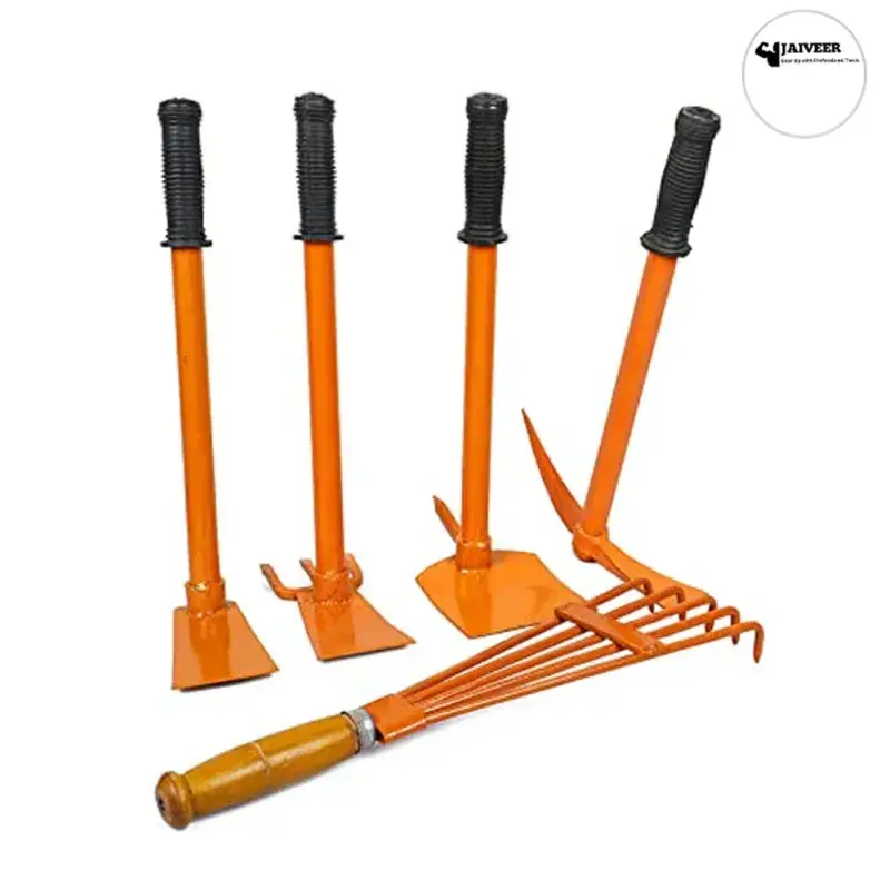 Best Price Jaiveer Garden Tools Set of a Spade, Pronged Hoe, Pickaxe, 3-Pronged Hoe, Multi Tine Cultivator | 5 Tools 5.0