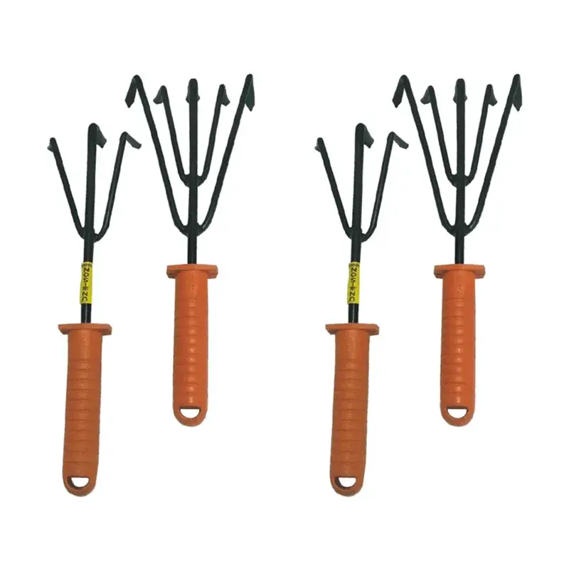 Mini Hand Cultivator Gardening Tool or Hand Cultivator, 3 & 5 Prongs (Set of 4 Pcs) Best Seller
