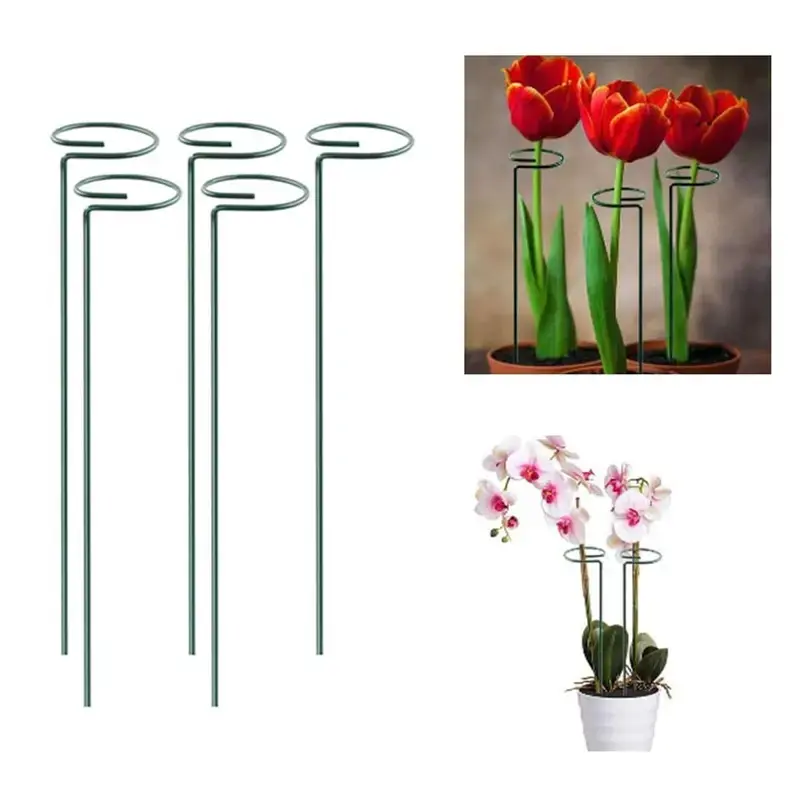 Express Delivery 16 inch Metal Plant Stakes/Garden Plant Trellis for Stem Flower Plant Support(Pack of 5 Pcs) 5.0