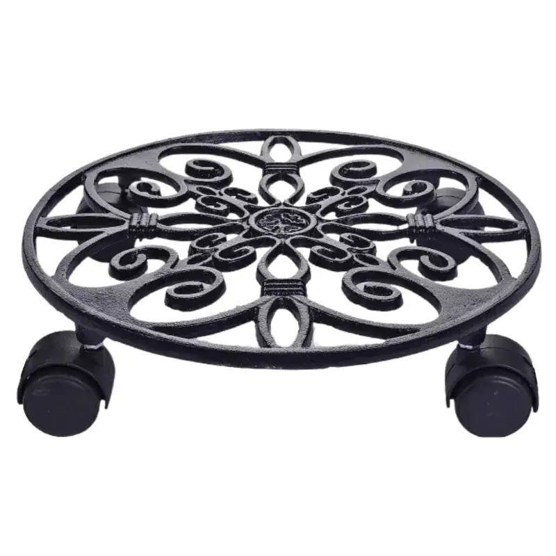 Ecofynd Spinx Round Metal Plant Stand for Indoor & Outdoor Pots-Caddy Rolling Wheels Plant Holder for Garden & Patio 5.0 Sale