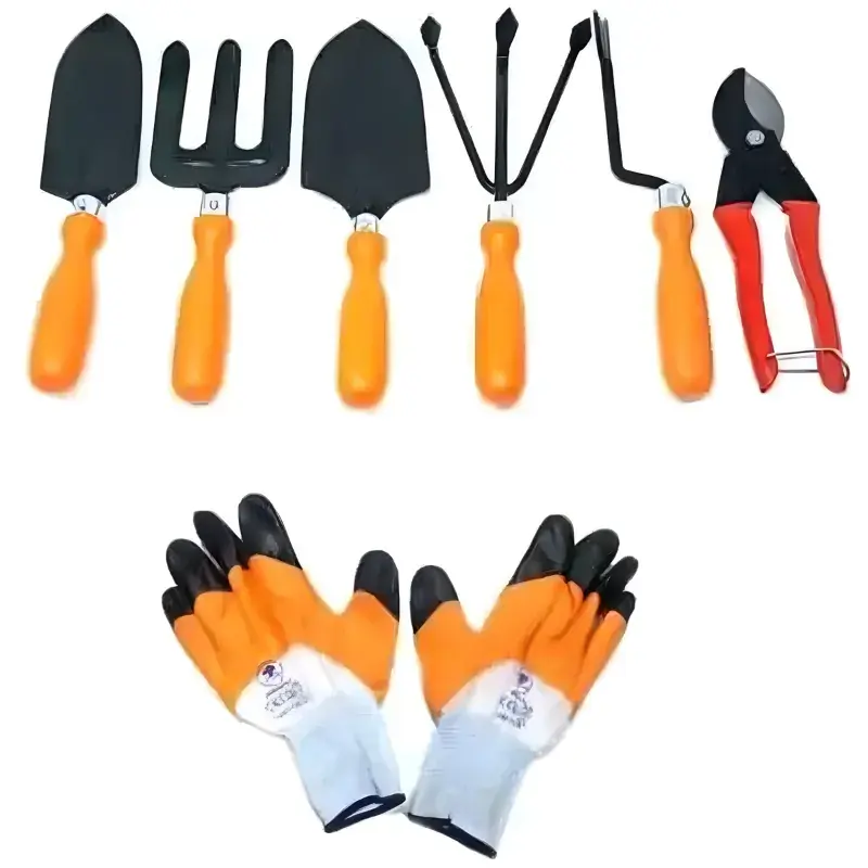 Order Now AGT Garden Tools Combo Kit of 5 Tools Trowel Set, a Double-Cut Garden Cutter, and Gardening Gloves (7 Tools)