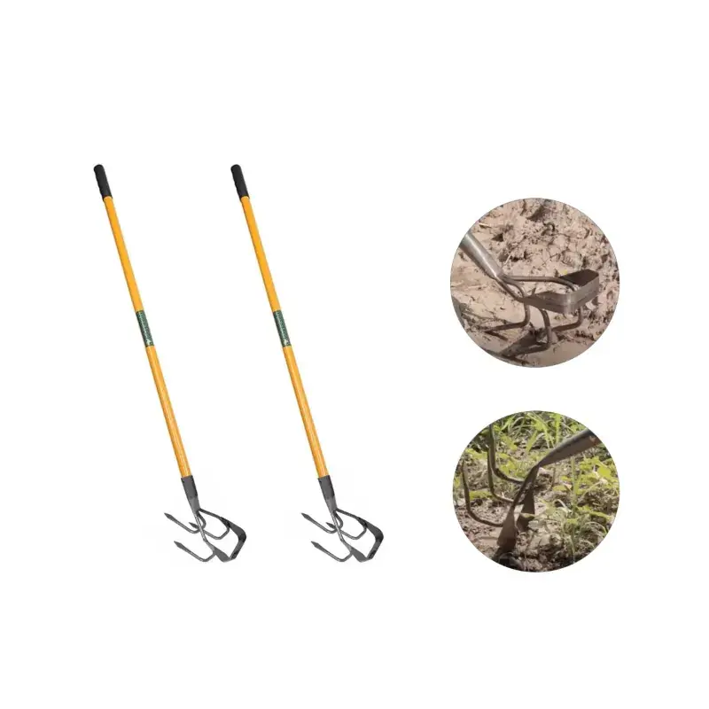 Hot Picks Falcon Iron Hand Weeding Cultivator FCHW-3077 With Steel Handle and Grip For Weeding(Pack Of 2)