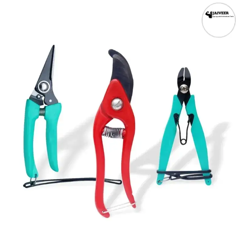 Best Price Jaiveer Garden Tools Set of Pruning Secateur, Kinnu Cutter & Flower Cutter | Used for Pruning/Trimming Flowers, Stems, Leaves