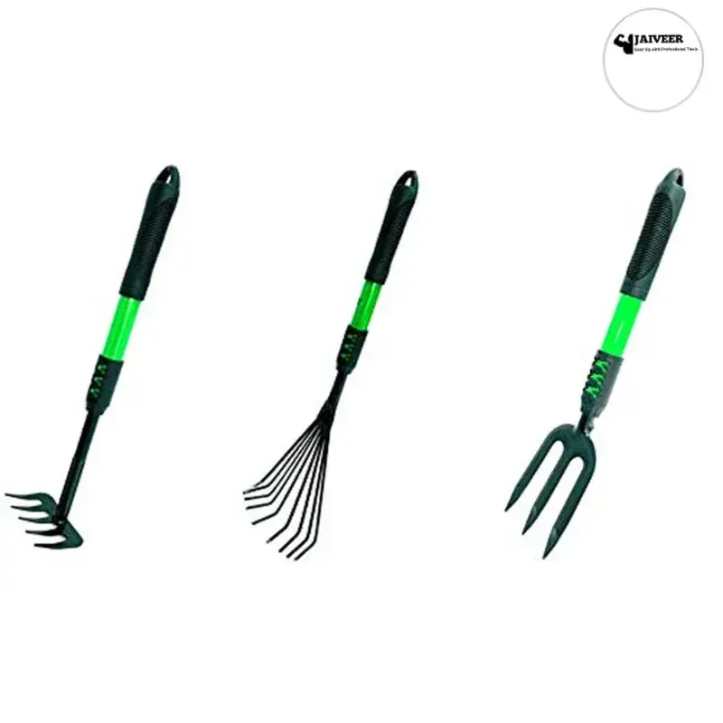 Sale Jaiveer Garden Tools Combo of a Garden Rake, Garden Fan Rake and a Garden Fork (3 Tools)
