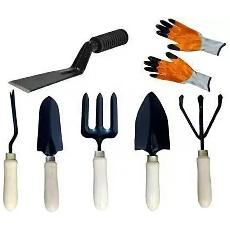 While Supplies Last AGT Garden Tools Combo Kit (7 tools) of 2 Trowel, Hand Fork, Khurpa, Cultivator and a Pair of Hand Gloves 5.0