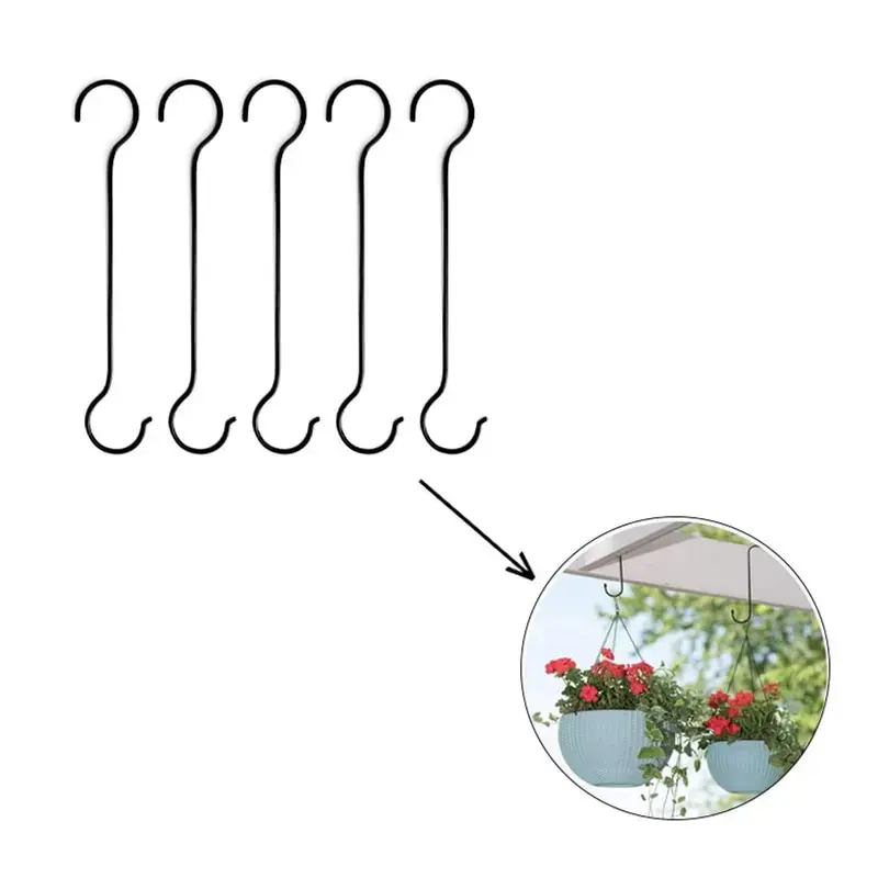 Professional Grade Ecofynd 16 Inch Rust Resistant Extra Large Pot Hanging Hook/S Shaped Hooks for Bird Feeders/Planters/Lanterns(Pack-5 Pcs) 5.0
