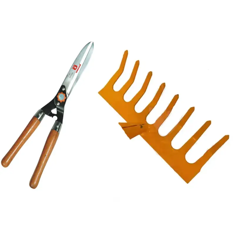 Direct From Manufacturer Unison Garden Tool Set of 8-Teeth Garden Rake Head & Hedge Shear | Used for Mulching and Trimming Purposes