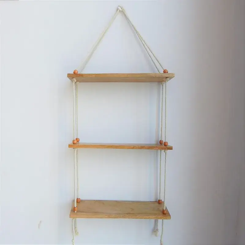Ecofynd 16 inches Wall Hanging Wooden Shelf for Pots and Plants (EC18034-SH006) Trusted Brand