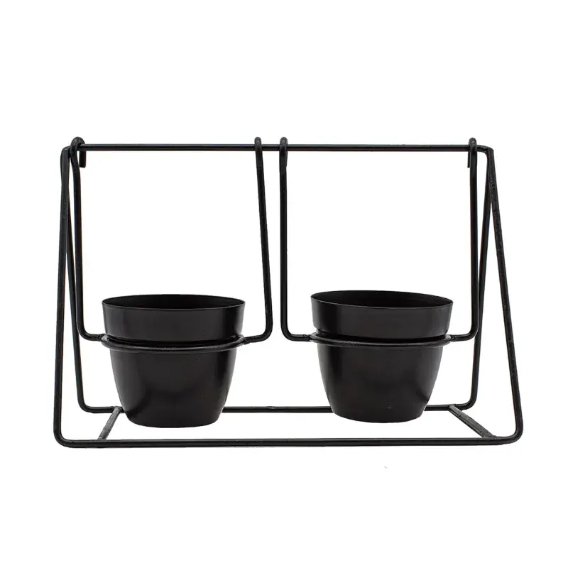 Worldwide Shipping Double Metal Planter Pots with Unique Swing Design Stand, Used for Home Decoration Purpose 5.0