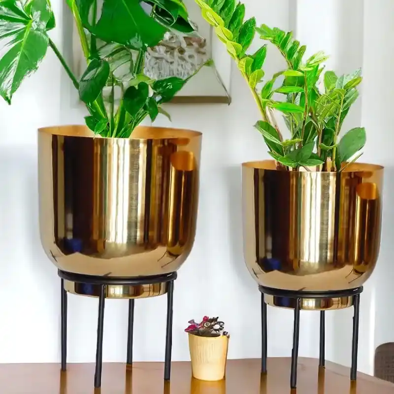 Ecofynd PWS027Durable and Stylish Metal Plant Pot with Stand for Indoor and Outdoor Spaces(Pack of 2) 5.0 New Release