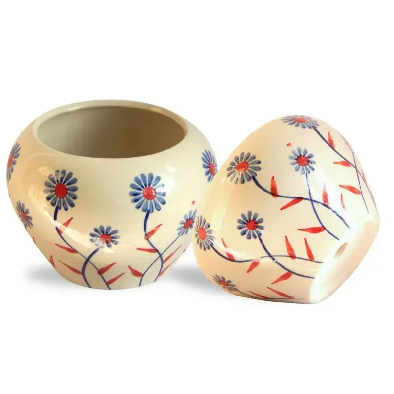 Ecofynd 4 inches Ceramic Plant Pot | Decorative Indoor Flower Pots for Home Decoration (CPOT034) Warranty Included