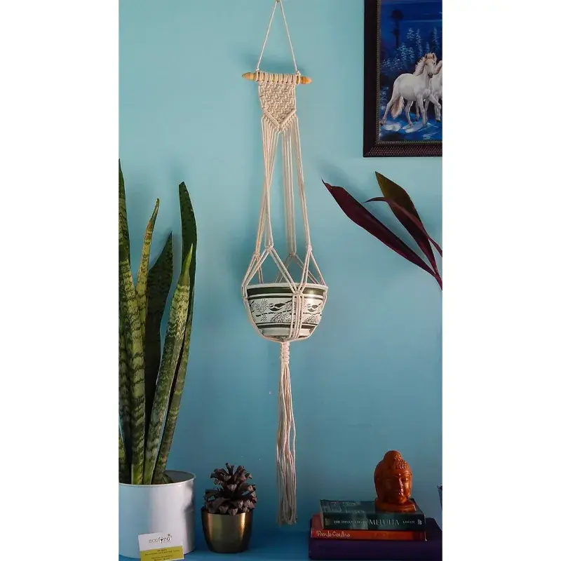 Direct From Factory Ecofynd Macrame Plant Hanger Flower Pot Holder for Indoor Outdoor Balcony Garden5.0