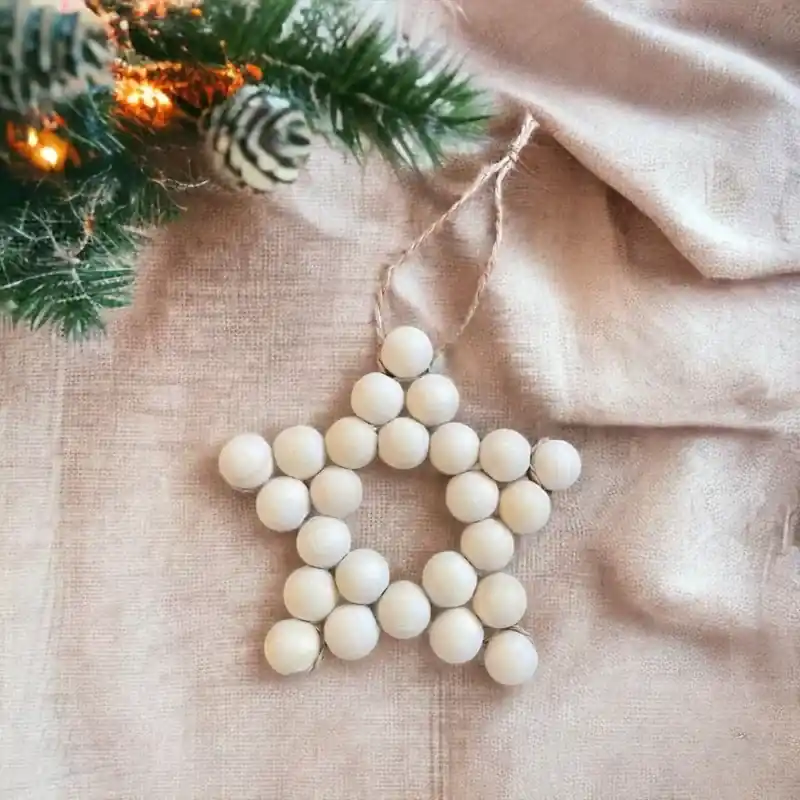 Ecofynd XMAS005-103 Handcrafted Wooden Bead Star Ornament for Rustic Christmas & Holiday Decor(Pack of 6) 5.0 Don’t Miss Out