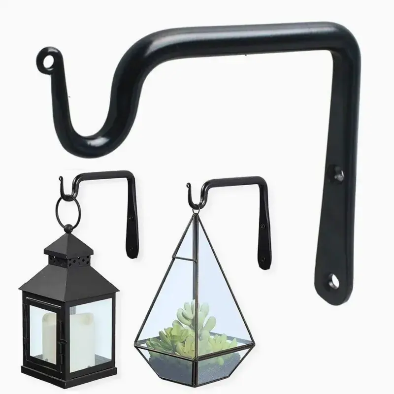 Shop Now Ecofynd 6.5 inches Straight Wall Hook Hanging Plant Bracket for Bird Feeders, Planters, Lanterns, Wind Chimes (Set of 4) 5.0