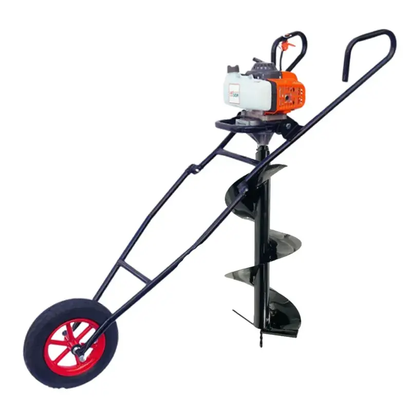 Free Delivery Latson EA 63, 2 Stroke 63cc Trolley Earth Auger / Post Hole Digger with 12 inch Drill Bit with 1 Year Warranty
