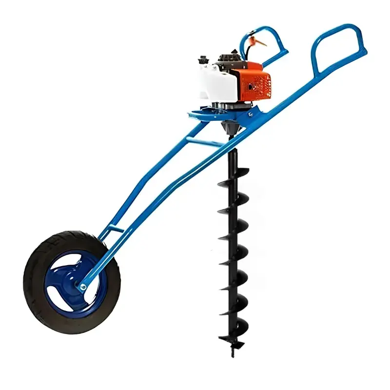 Modern Greenleaf 63-cc Trolley Type Earth Auger / Post hole digger with 4 inch Auger Bit 5.0
