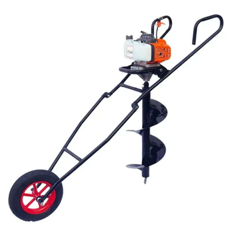 Latson EA 63, 2 Stroke 63cc Trolley Type Earth Auger / Post Hole Digger with 6 inch Drill Bit with 1 Year Warranty Top Rated