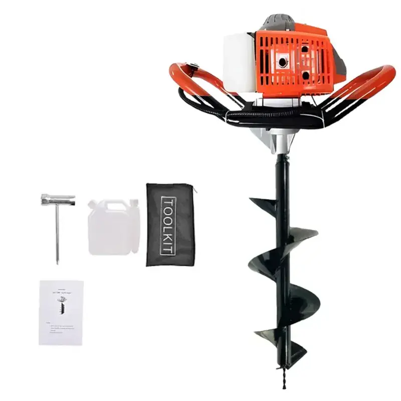 Discount Mecstroke 2 Stroke 63 cc Earth Auger with 10 inch (254 mm) Drill Bit | Post Hole Digger Machine