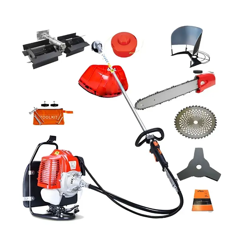 Greenleaf BP-GX-35TA 2HP, 4 Stroke Petrol Engine Backpack Brush Cutter with Weeder/Tiller Chainsaw Paddy Guard and Blade Attachments (43cc) 4.5 Authentic
