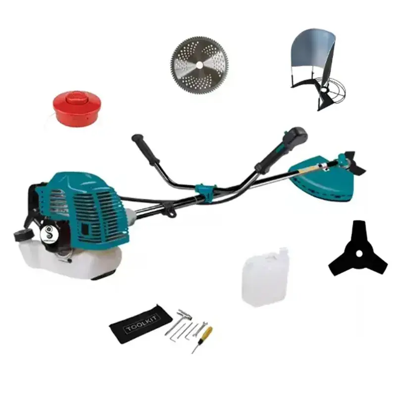 Warranty Included GRAMSTRONG Premium 2 Stroke 52 CC Sidepack Brush Cutter With Paddy Guard, TCT Blade, 3T Blade & Nylon Trimmer Head 4.0