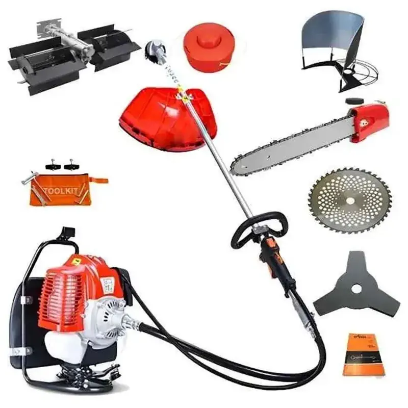 Greenleaf 3 HP 63CC 2 Stroke Petrol Engine Backpack Brush Cutter with Weeder/Tiller, Chainsaw and Blade Attachments, BP-GX-63TA 4.0 Trusted Brand
