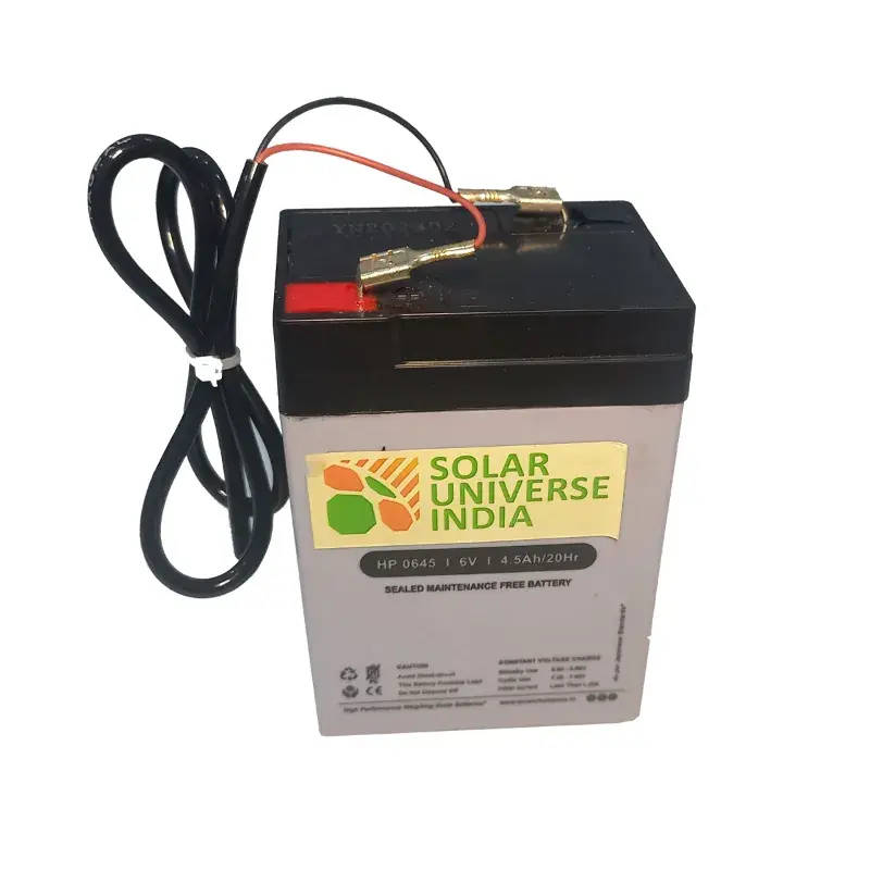 Worldwide Shipping Solar Universe India, 6V-4.5AH SMF Battery with wire 5.0