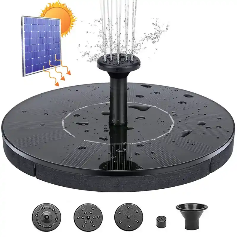 GIGAWATTS Solar Water Fountain Sun Powered1.5W Power with 6 Nozzles Max 1.1m Water Column for Home, Garden, Pond &Pool 4.0 Wholesale
