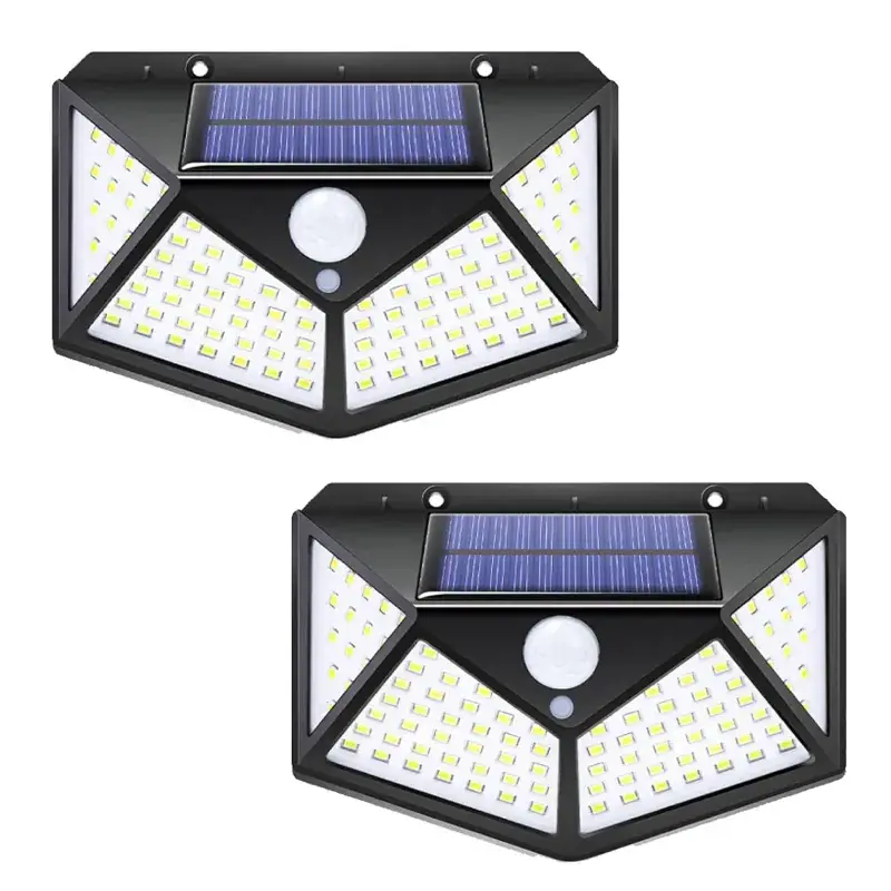 Direct From Factory GIGAWATTS GW-601 100 LED Solar Wall Light with 5.5V Panel 800mAh Battery Motion Sensor for Yard, Fence & Outdoor (Pack of 2) 5.0