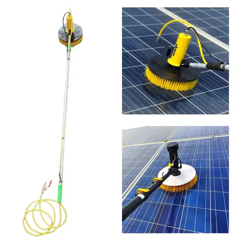 Zoom Solar Motorized Solar Panel Wet Cleaning Brush With 4 Mtr Telescopic Pole Without Battery Hot Picks