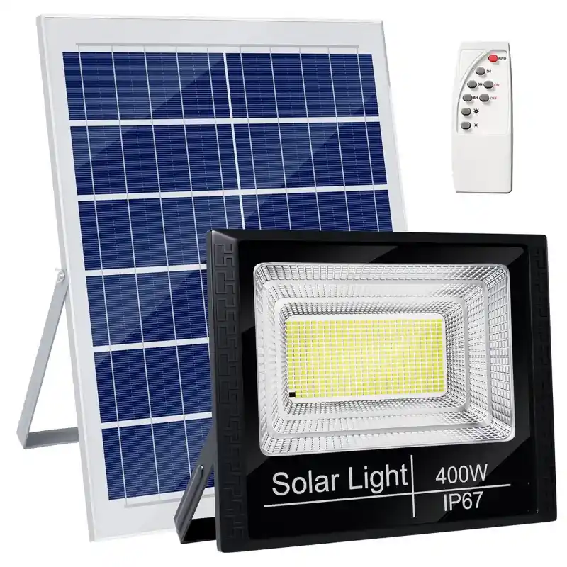 Gigawatts IP67 400W LED Solar Flood Light Wireless Remote Control Solar Panel with Water Resistant for Home, Outdoor Usage Fast Shipping