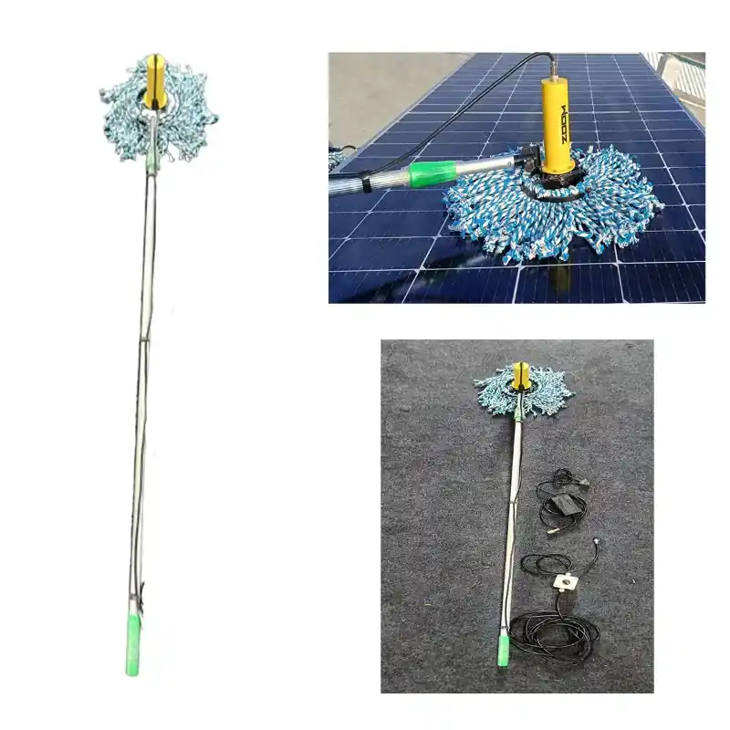 Wholesale Zoom Solar Motorized Solar Panel Dry Cleaning Brush With 4 mtr Pole And With Battery 5.0