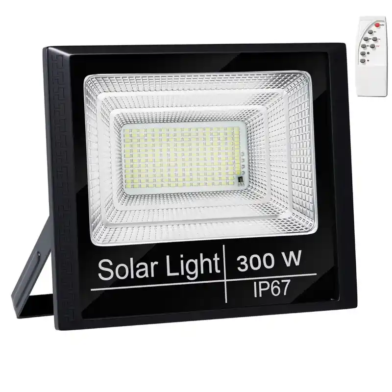 Gigawatts 300W LED Automatic Solar Flood Light with Remote Outdoor Lamp for Home, Garden Wall (Without Panel) Time-Limited