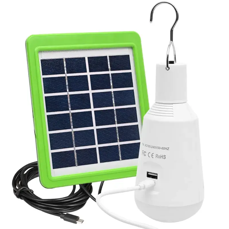 Today Only GIGAWATTS GW-168B 7W Solar LED Portable Bulb with 6V Panel 2600 mAh Battery for Camping Home Office (1 Pc, White)