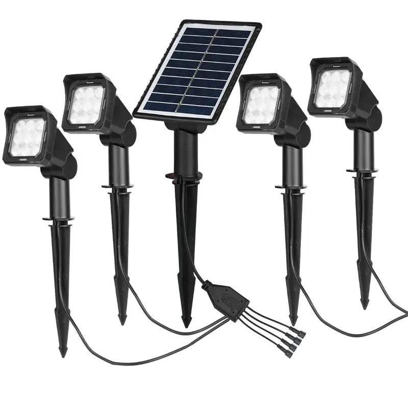 GIGAWATTS Solar Lawn Lamp Spike Pathway Lights Spotlight with Panel & 4 Lamp for Outdoor, Garden, Lawn, Driveway & Patio Flash Sale