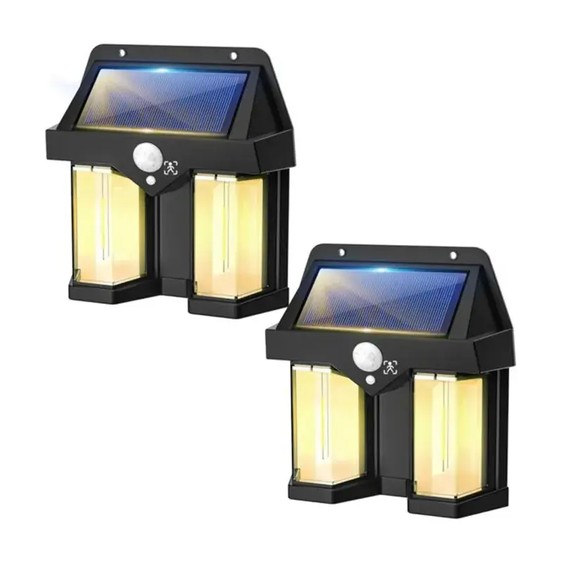 GIGAWATTS Outdoor Solar Wall Lamp Dual Core Wireless IP65 Waterproof for Patio, Fence, Garage, Decorative (Pack of 2) Low Price